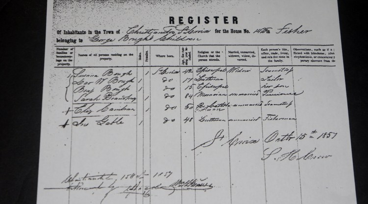 US Virgin Islands Census 1857 (Danish period)