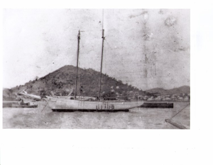 The Fancy-Me at Anchor in St. Thomas Harbour 